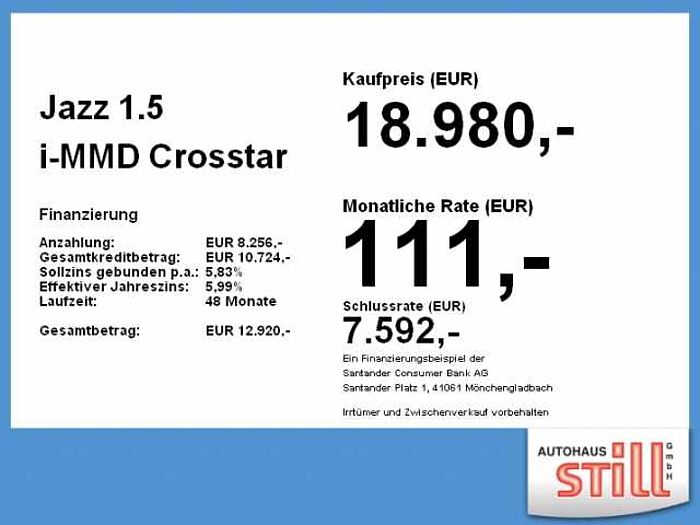 Honda Jazz 1.5 i-MMD Crosstar Executive ACC+LED+Navi