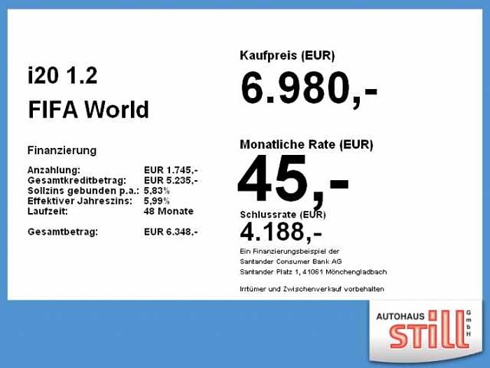 Hyundai i20 1.2 FIFA World Cup Edition TÜV*50.500km* 86PS