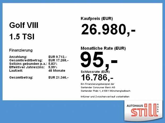 Volkswagen Golf VIII 1.5 TSI R-Line ACC+LED+Klimaautom.