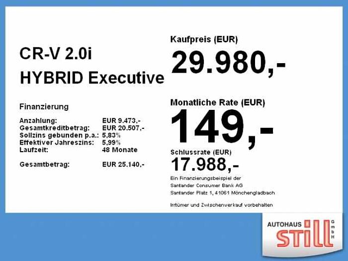 Honda CR-V 2.0i HYBRID Executive Navi* Leder* Kamera* i-MMD