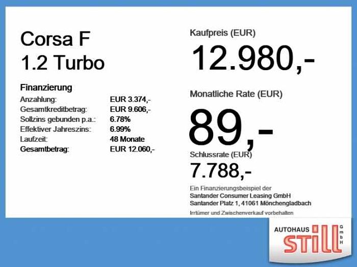 Opel Corsa F 1.2 Turbo SHZ+PDC+Klima+DAB Basis