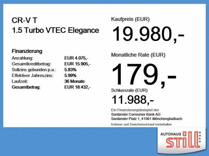 Honda CR-V T 1.5 Turbo VTEC Elegance ACC+LED+Navi+SHZ