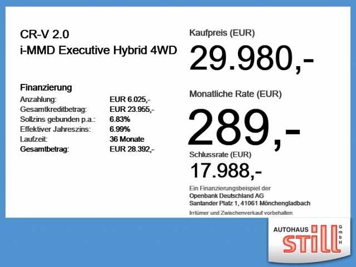 Honda CR-V 2.0 i-MMD Executive Hybrid 4WD ACC+LED+Navi