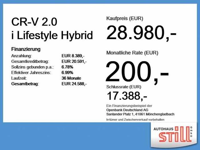 Honda CR-V 2.0 i Lifestyle Hybrid ACC+LED+Navi+SHZ i-MMD