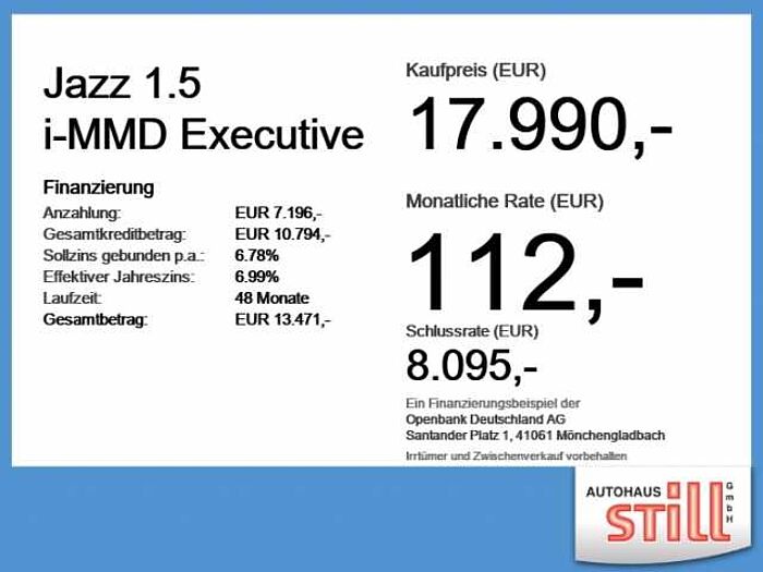 Honda Jazz 1.5 i-MMD Executive ACC+LED+Navi+SHZ+Kam.
