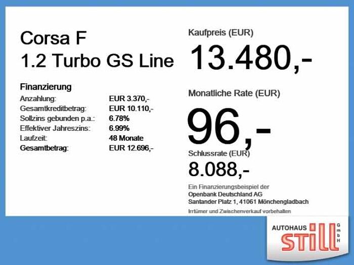 Opel Corsa F 1.2 Turbo GS Line LED+SHZ+Kamera+PDC