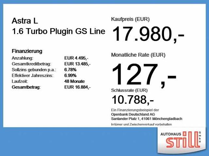 Opel Astra L 1.6 Turbo Plugin GS Line Sitzhz.+LED+Kam.