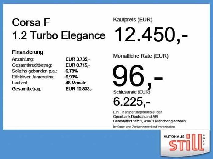 Opel Corsa F 1.2 Turbo Elegance LED+Pano+SHZ+PDC