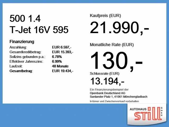 Abarth 500 1.4 T-Jet 16V 595 Navi+KlimaA+LM+Leder+PDC